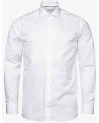 Eton - Solid Slim-fit Cotton And Linen-blend Shirt - Lyst