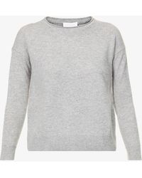 The White Company Rolled-edge Long-sleeved Cashmere Jumper - Grey