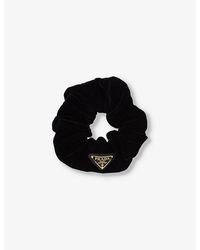 Prada - Logo-Plaque Velvet Scrunchie - Lyst