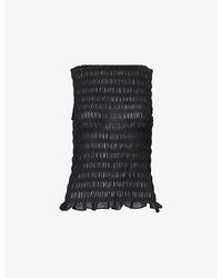 Amy Lynn - Shirred Chiffon Woven Top - Lyst