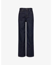 Self-Portrait - Straight-Leg High-Rise Denim Jeans - Lyst