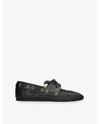 Ancient Greek Sandals - Pliaria Raffia And Leather Boat Shoes - Lyst