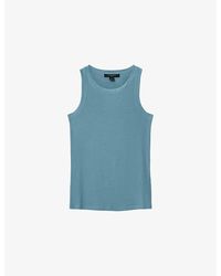 AllSaints - Rina Round-Neck Sleeveless Stretch-Woven Tank - Lyst
