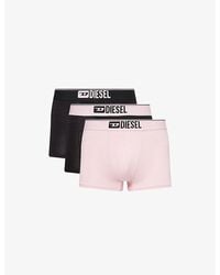 DIESEL - Logo-Waistband Pack Of Three Cotton-Jersey Boxer Briefs - Lyst