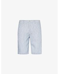 120% Lino - Bermuda Pressed-crease Mid-rise Linen Shorts - Lyst