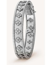 Van Cleef & Arpels - Perlée Clover Medium White-gold And 1.78ct Brilliant-cut Diamond Bracelet - Lyst