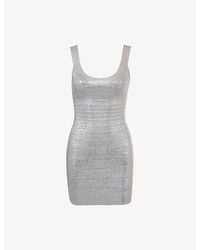 House Of Cb - The Og Bandage Panelled Stretch-Woven Mini Dress Xs (A-C Cup) - Lyst
