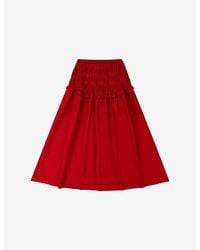 OMNES - Haley Shirred-Waist Cotton Maxi Skirt - Lyst