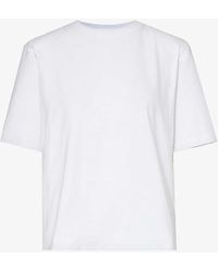 Frankie Shop - Carrington Padded-shoulder Cotton-jersey T-shirt - Lyst
