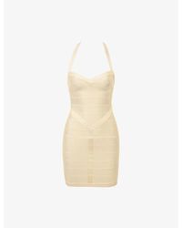 House Of Cb A-Line Halter Dress in Brown | Lyst