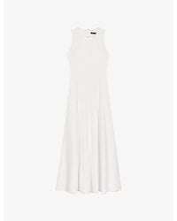 Maje - Backless Woven Midi Dress - Lyst