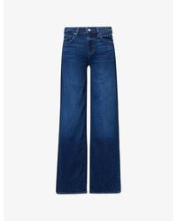 PAIGE - Tatum 32-Inch Slim Wide-Leg Stretch-Denim Jeans - Lyst