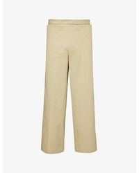 Bottega Veneta - Sailor Pressed-crease Wide-leg Mid-rise Cotton Trousers - Lyst