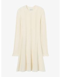 Claudie Pierlot - Striped Long-Sleeved Knitted Mini Dress - Lyst