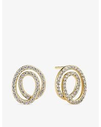 Sif Jakobs - Spirale Due Piccolo 18Ct-Plated Sterling And Cubic Zirconia Stud Earrings - Lyst