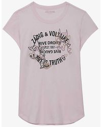 Zadig & Voltaire - Woop Graphic-print Short-sleeve Cotton T-shirt - Lyst