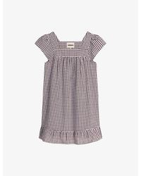 OMNES - Delphine Gingham-Print Cotton Mini Dress - Lyst