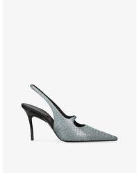 Alaïa - Drop Croc-Effect Leather Heeled Courts - Lyst
