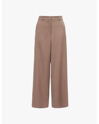 Giorgio Armani - Wide-Leg High-Rise Wool Trousers - Lyst