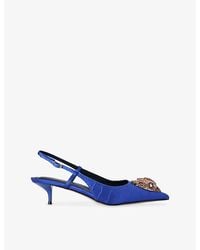 Kurt Geiger - Belsize 40 Satin Heeled Slingback Courts - Lyst