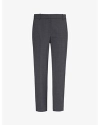 Theory - Pressed-crease Tapered-leg High-rise Stretch-wool Trousers - Lyst