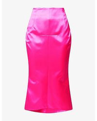 MATIERES FECALES - Madame Slim-Fit Silk Midi Skirt - Lyst