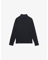 Reiss - Porofino Long-Sleeved Cotton-Jersey Polo Shirt - Lyst
