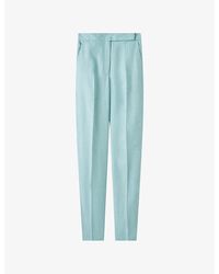 JOSEPH - Aix Barrel-Leg High-Rise Linen-Blend Trousers - Lyst