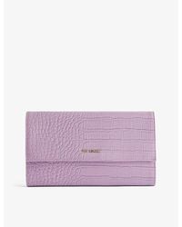 Ted Baker - Abbiiss Croc-effect Faux-leather Travel Wallet - Lyst