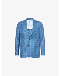 Hackett - Tattersall Checked Wool-Blend Blazer - Lyst