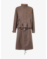Sacai - Double-Layered Wool Coat - Lyst