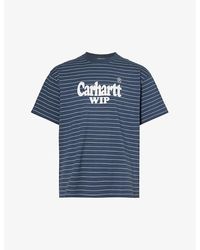 Carhartt - Orlean Striped Organic Cotton-jersey T-shirt X - Lyst