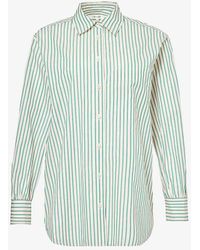 FRAME - Stripe-print Oversized Cotton Shirt - Lyst