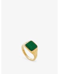Missoma - Lucy Williams X Square 18Ct-Plated Brass Malachite Signet Ring - Lyst