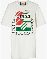 Gucci - Cherry And Logo-print Cotton-jersey T-shirt - Lyst