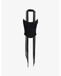 House Of Cb - Hallie Strapless Stretch-Woven Corset With Neck Scarf - Lyst
