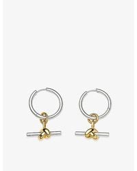 Missoma - Lucy Williams Knot T Bar Charm 18Ct And Plated Brass Hoop Earrings - Lyst