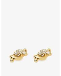 Missoma - Molten Snow 18Ct Plated Brass And Cubic Zirconia Stud Earrings - Lyst
