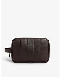 Ted Baker - Waydee Check-print Faux-leather Washbag - Lyst