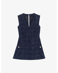 Maje - Sequin-Embellished Layered-Effect Tweed Playsuit - Lyst