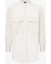 Emporio Armani - Curved-hem Regular-fit Cotton-poplin Shirt Xx - Lyst