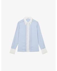 Reiss - Luma Tipped Long-Sleeve Woven Shirt - Lyst