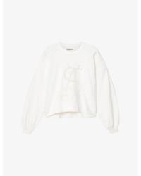 AllSaints - Reflex Lila Logo-Embellished Cotton Sweatshirt - Lyst