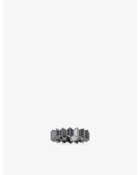 Apm Monaco - Up And Down Ruthenium Plated Alloy And Cubic Zirconia Ring - Lyst