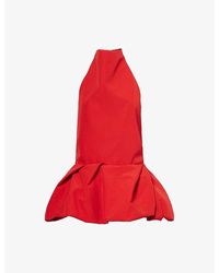 Magda Butrym - Draped Halterneck Cotton-Blend Top - Lyst