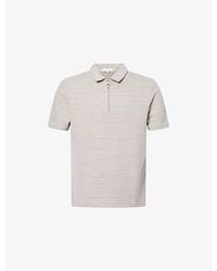 Arne - Cavour Textured Zip Woven Polo Shirt - Lyst