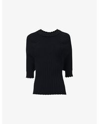 eem - Batwing Ribbed Knitted Top - Lyst