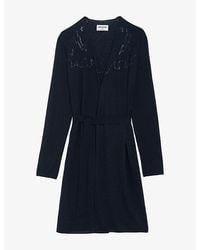 Zadig & Voltaire - Daffyz Rhinestone-Embellished Long Cashmere Cardigan - Lyst