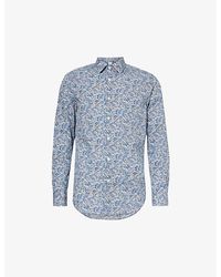 Paul Smith - Slim-fit Floral-print Cotton-poplin Shirt - Lyst