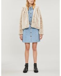 Sandro Mirage Double-breasted Faux-fur Coat - Blue